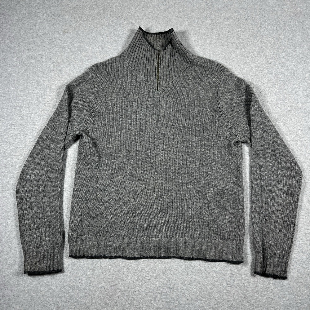 Patagonia Sweater Mens Small Gray Cashmere 1/4 Zip Pullover Knit Mock Neck